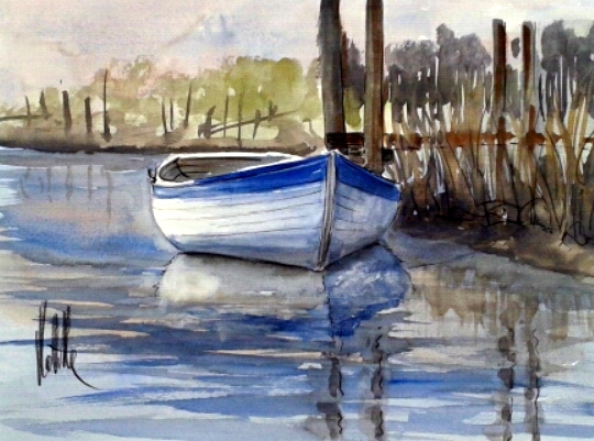 Barque solitaire
aquarelle